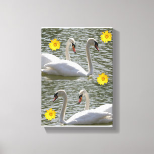 Moederdag Swan voor de drukplaat van het gerasterd Canvas Afdruk