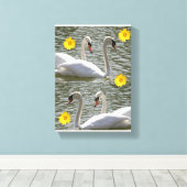 Moederdag Swan voor de drukplaat van het gerasterd Canvas Afdruk (Insitu (Houten vloer))