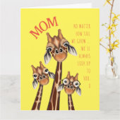 Moederdag - Sweet Giraffe Kaart (Gele Bloem)