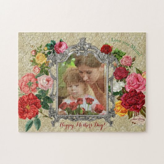 Moederdag Sweet Rozen Fancy Barokke Foto Lijst Legpuzzel (Horizontaal)