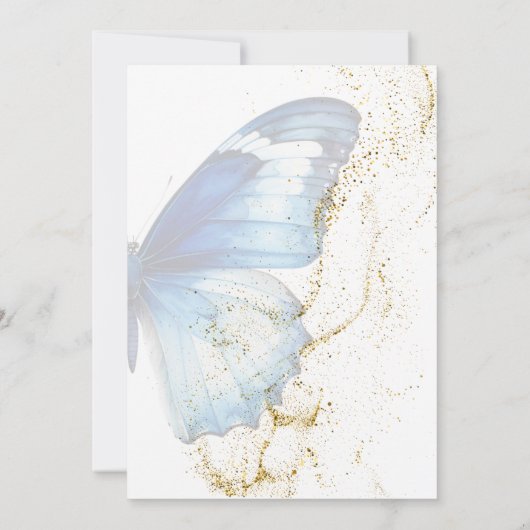 Moederdag Sympathy Card - Blauwe Vlinder (Achterkant)