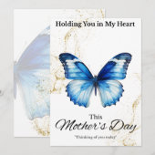 Moederdag Sympathy Card - Blauwe Vlinder (Voorkant / Achterkant)