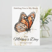 Moederdag Sympathy Card - Butterfly Bedankkaart (Staand voorkant)
