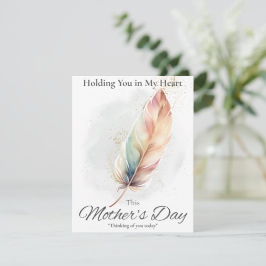 Moederdag Sympathy Card - Feather (Staand voorkant)