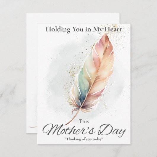 Moederdag Sympathy Card - Feather (Voorkant / Achterkant)