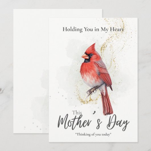 Moederdag Sympathy Card - Kardinaal Vogel (Voorkant / Achterkant)