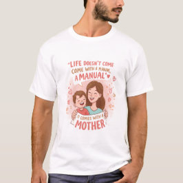 Moederdag T-shirt: Life's No Manual, Just Mom Love T-shirt