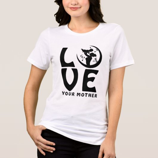 Moederdag T-shirt Moeder en Kind Silhouet (Voorkant)