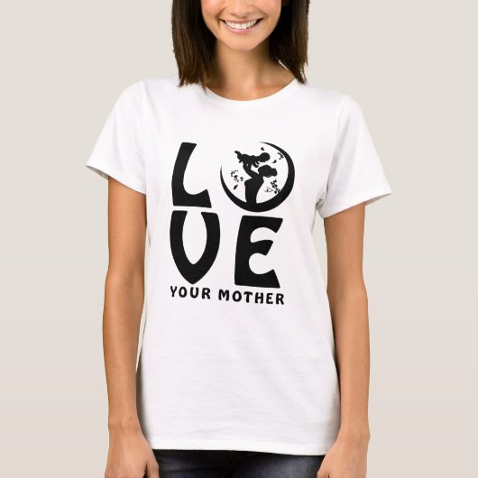 Moederdag T-shirt Moeder en Kind Silhouet (Voorkant)