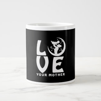 Moederdag T-shirt Moeder en Kind Silhouet Grote Koffiekop