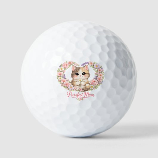 Moederdag T-Shirt voor Kat Moeder Golfballen (Voorkant)