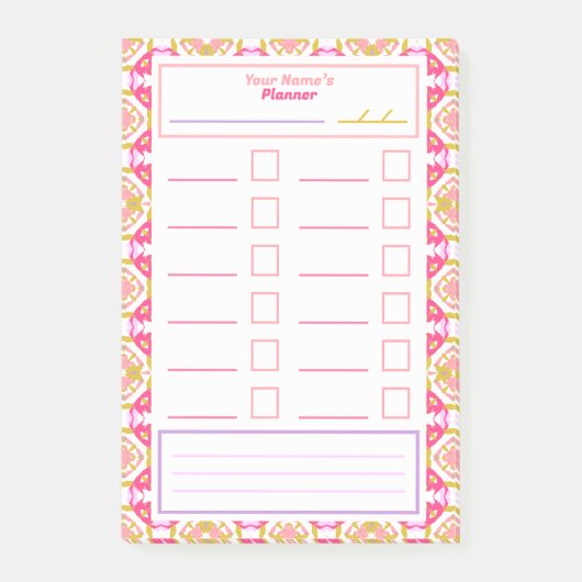 Moederdag Taakplanner Tracker Takenlijst Cadeau Post-it® Notes (Voorkant)