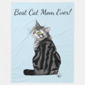 Moederdag Tabby Cat Fleece Deken (Voorkant)