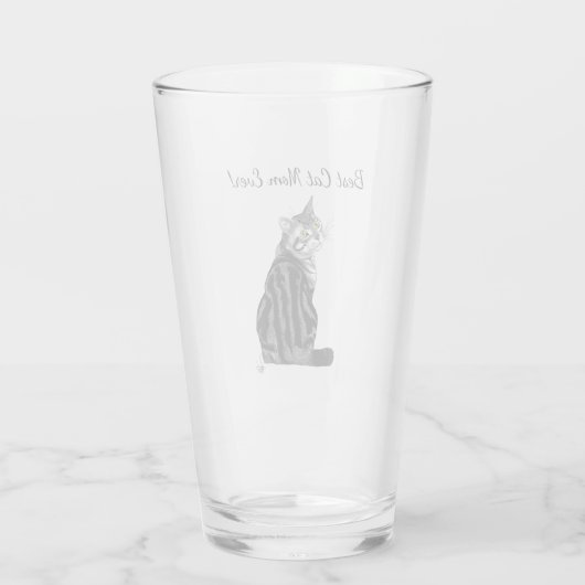 Moederdag Tabby Cat Glas (Achterkant)