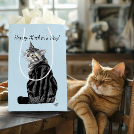 Moederdag Tabby Cat Medium Cadeauzakje