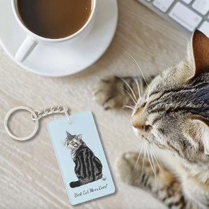 Moederdag Tabby Cat Sleutelhanger