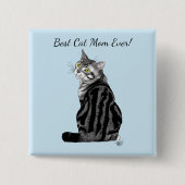 Moederdag Tabby Cat Vierkante Button 5,1 Cm (Voorkant)