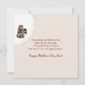 Moederdag tante Cute Raccoon Kaart (Achterkant)