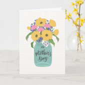 Moederdag Tante in Metsen Pot met Gele Bloemen Kaart (Gele Bloem)