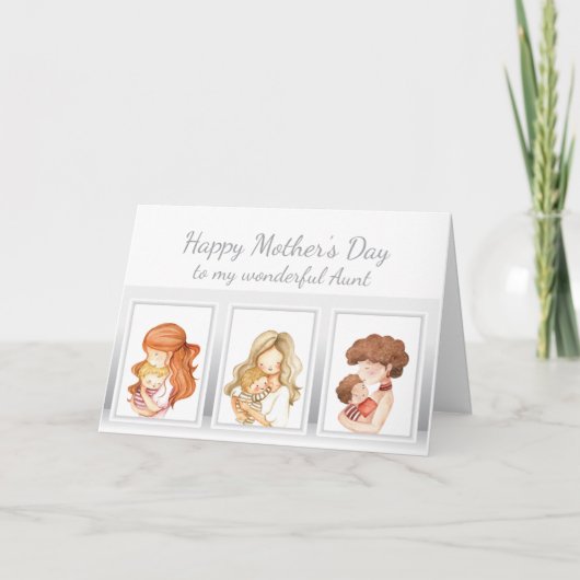 Moederdag tante Mam & Child Love Card Kaart (Voorkant)