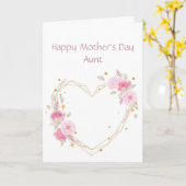 Moederdag Tante roze bloem Kaart (Gele Bloem)