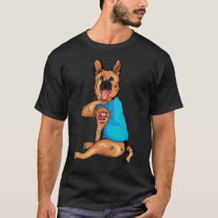 Moederdag Tattoo Ik hou van mam German Shepherd Ta T-shirt