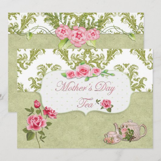 moederdag Tea Kaart (Voorkant / Achterkant)