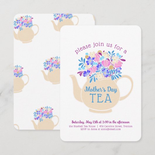 Moederdag Tea Kaart (Voorkant / Achterkant)