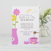Moederdag Tea of Brunch Uitnodigingen (Staand voorkant)