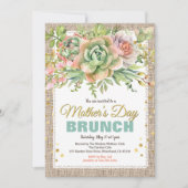 moederdag Tea Party Brunch Floral succulent Kaart (Voorkant)