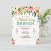 moederdag Tea Party Brunch Floral Waterverf Kaart (Staand voorkant)