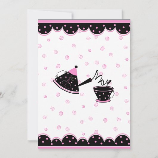 moederdag Tea Party Invitation Kaart (Achterkant)