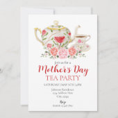 Moederdag Tea Party Invitation Kaart (Voorkant)