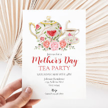 Moederdag Tea Party Invitation