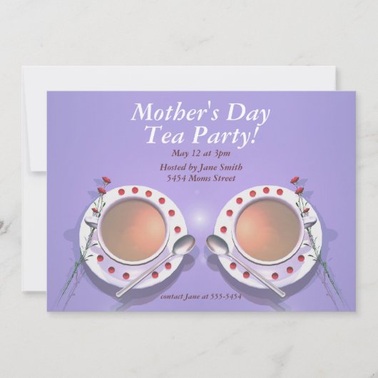 Moederdag Tea Party Kaart (Voorkant)