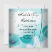 Moederdag Teal Lilac Bloemen Kaart (Achterkant)