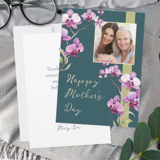 Moederdag Teal Orchidee Foto Kaart