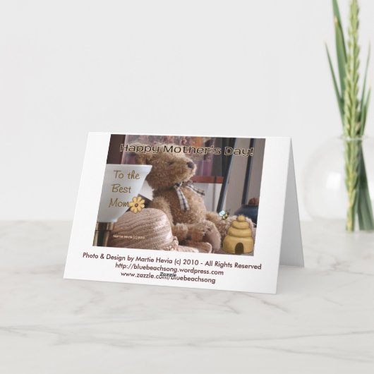 Moederdag - Teddybeer - Kaart - Aanpassen (Achterkant)