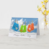 Moederdag teenslippers aan de waslijn kaart (Gele Bloem)