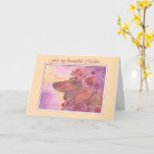 Moederdag, tekkelhond & rozenkaart kaart (Gele Bloem)