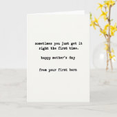 Moederdag tekstkaart eerste kind kaart (Gele Bloem)