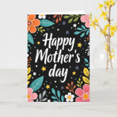 Moederdag tekstkaart met glow effect kaart (Gele Bloem)