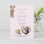 Moederdag Thee Aquarel Theepot en Theekopje Kaart (Staand voorkant)