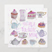 Moederdag theekaart feestdagenkaart (Voorkant / Achterkant)