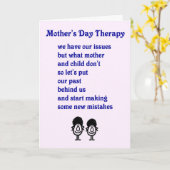 Moederdag therapie - een grappig Moederdag gedicht Kaart (Gele Bloem)