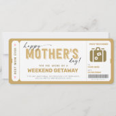 Moederdag Ticket Weekend Getaway Voucher Kaart (Voorkant)