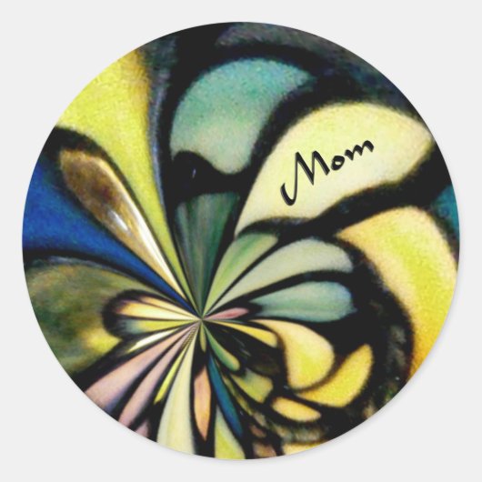 Moederdag Tiffany Zijden Ronde Sticker (Voorkant)