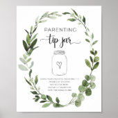 Moederdag tips voor de zwangere mama feestbord poster (Voorkant)