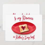 Moederdag Toast Funny Pun Flat Feestdagenkaart (Voorkant / Achterkant)