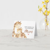 Moederdag tot Mum Giraffe Waterverf Kaart (Gele Bloem)